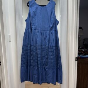 Lane Bryant Navy Eyelet Sleeveless Maxi Dress